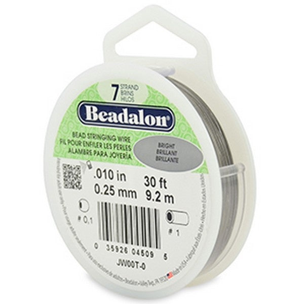 Beadalon Beading Wire 7 Strand 0.25mm (.010in), bright