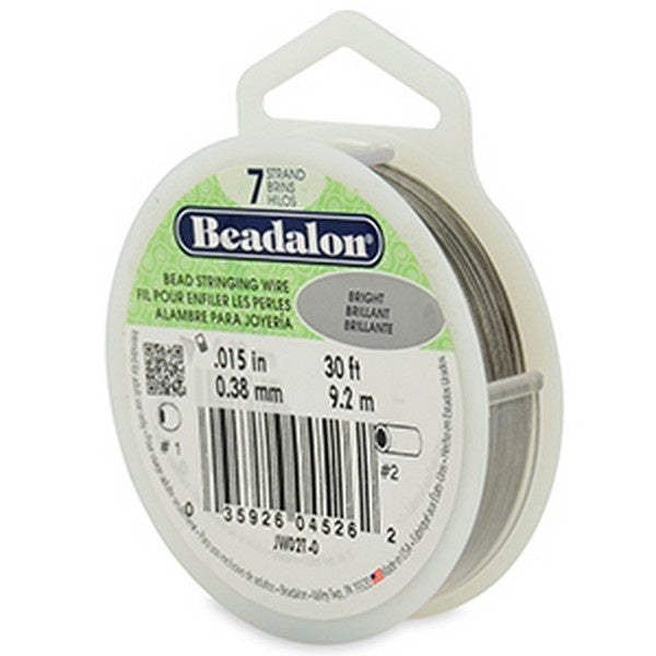 Beadalon Beading Wire 7 Strand 0.38mm (.015in), bright