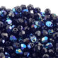 4mm Czech Faceted Round Glass Bead, jet AB
