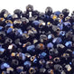 4mm Czech Faceted Round Glass Bead, blue iris/jet