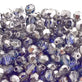 4mm Czech Faceted Round Glass Bead, crystal/heliotrope