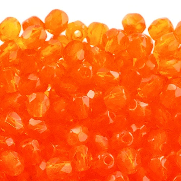 4mm Czech Faceted Round Glass Bead, hyacinth