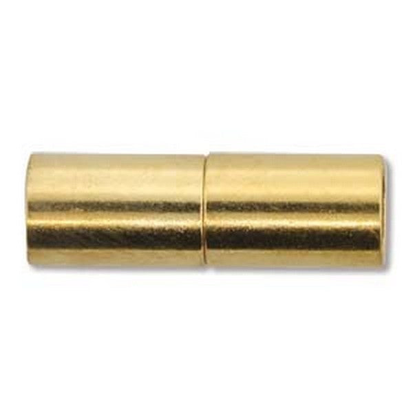 Magnetic Tube End Cap Clasp (6.2mm Hole), gold-plated