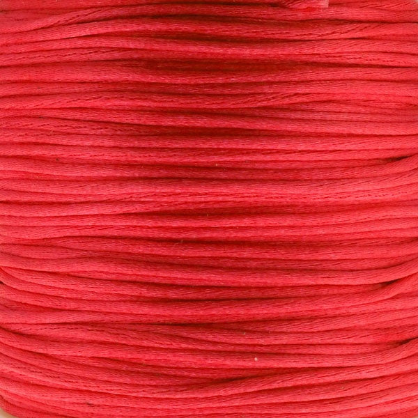 1mm Rattail Satin Cord, red