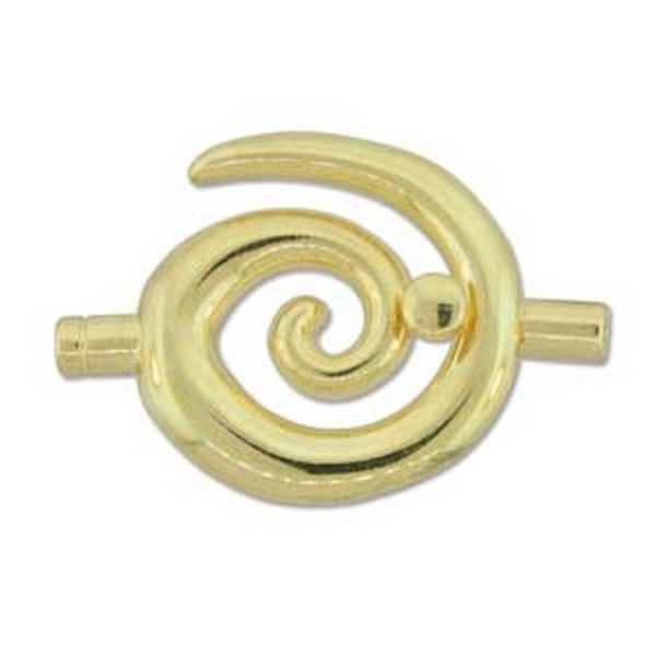 34x35mm Large Swirl Glue In Toggle, 3.2mm, gold-plated