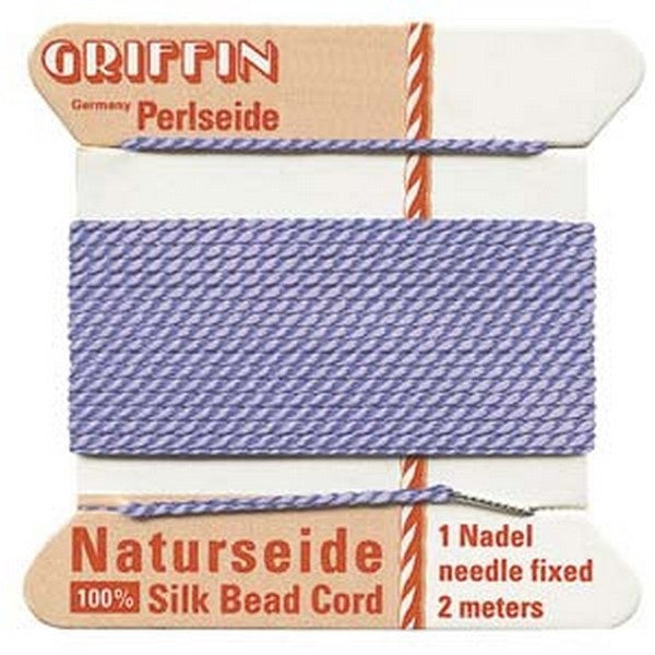 Griffin Silk Bead Cord, No 4 (0.6mm), lilac