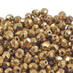 4mm Czech Faceted Round Glass Bead, gold bronze