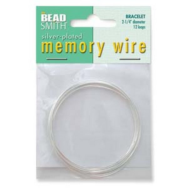 Beadsmith, 56mm memory wire bracelet, silver-plated (12 loops), additional photo