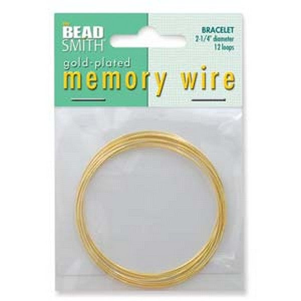 Beadsmith, 56mm memory wire bracelet, gold-plated (12 loops), additional photo