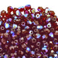 4mm Czech Faceted Round Glass Bead, ruby AB