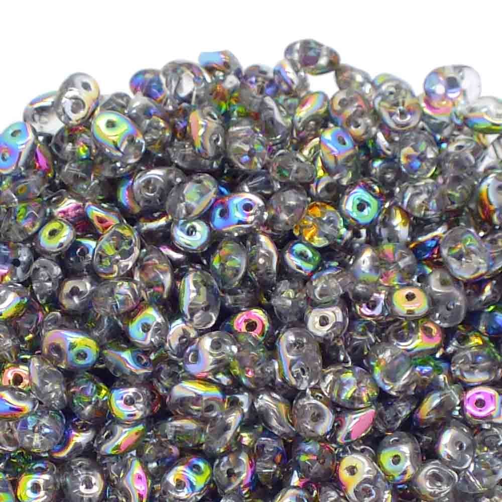 Matubo SuperDuo Czech Beads 2.5x5mm, crystal vitrail