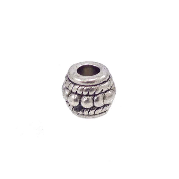Tibetan Style Beads Large Hole Barrel 8mm, antique-silver-plated