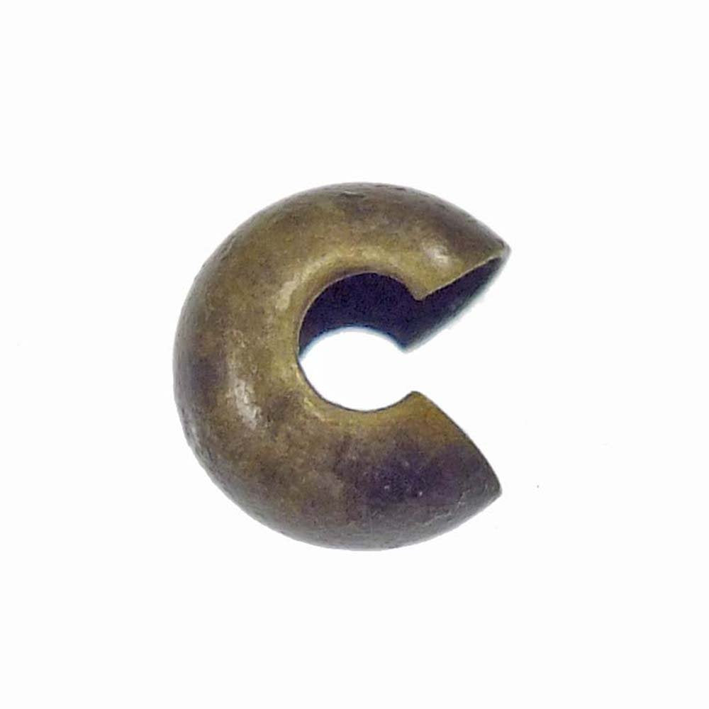 5mm Crimp Cover Findings, antique-brass-plated