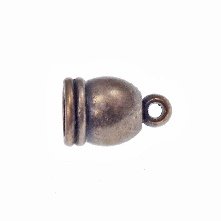 5.5mm Cord End Cap/Bell Closer, antique-copper-plated