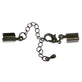 5x8mm Box Closers With Extension Chain, black-plated