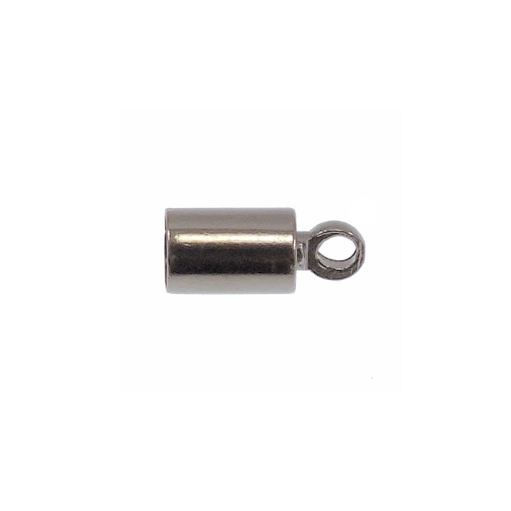 3mm Hole - Cord End Closer 9x3.5mm - Silver Plated - 20pcs