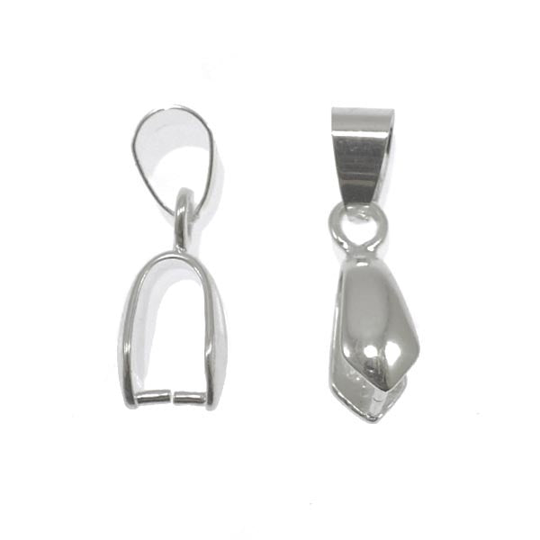 Pinch Bail Pendant & Loop 12x5mm, silver-plated
