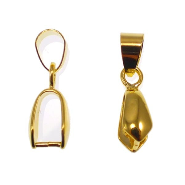 Pinch Bail Pendant & Loop 14x6mm, gold-plated