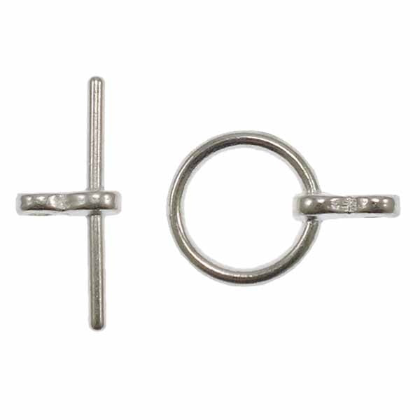 12mm Round Toggle Clasp, silver-plated