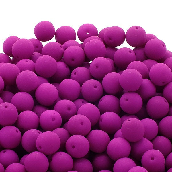 Neon Beads Round Czech Glass 8mm, orchid