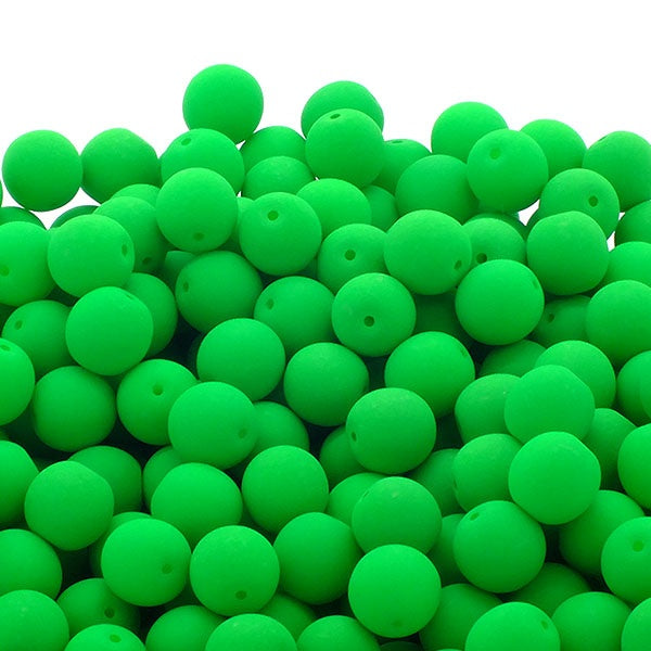 Neon Beads Round Czech Glass 8mm, green