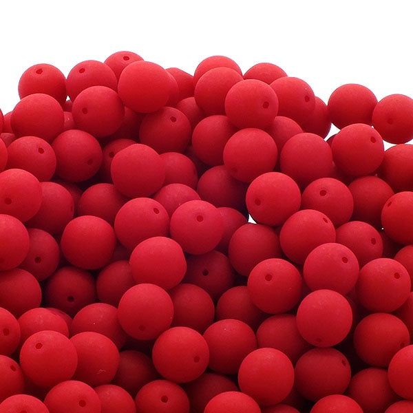 Neon Beads Round Czech Glass 4mm, red