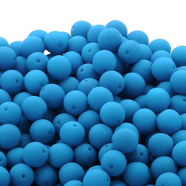 Neon Beads Round Czech Glass 4mm, light blue