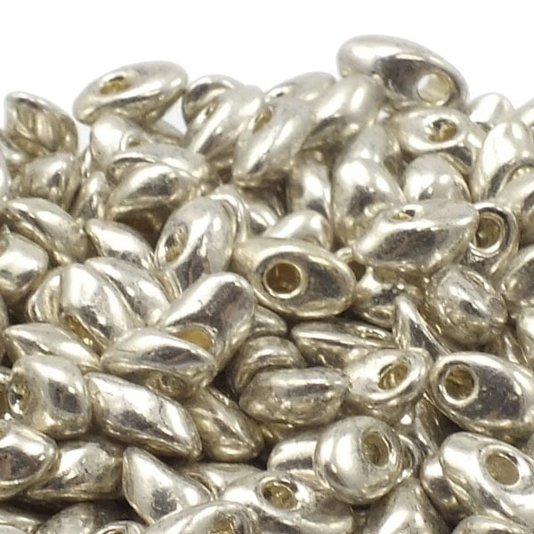 Miyuki 4x7mm Long Magatama Seed Beads, duracoat galvanized silver