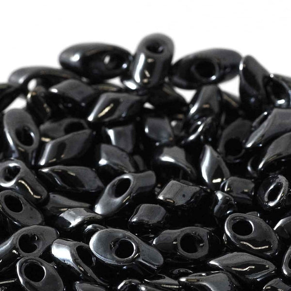 Miyuki 4x7mm Long Magatama Seed Beads, gunmetal