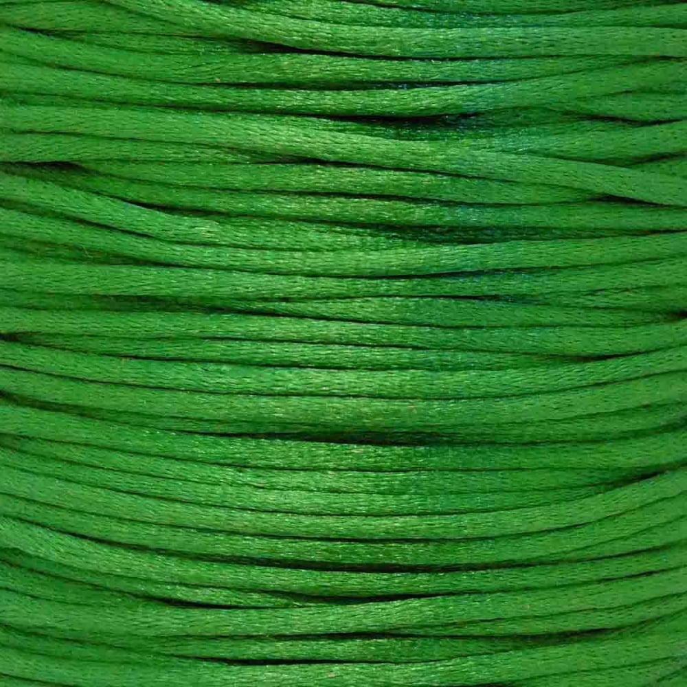 2mm Rattail Satin Cord, green