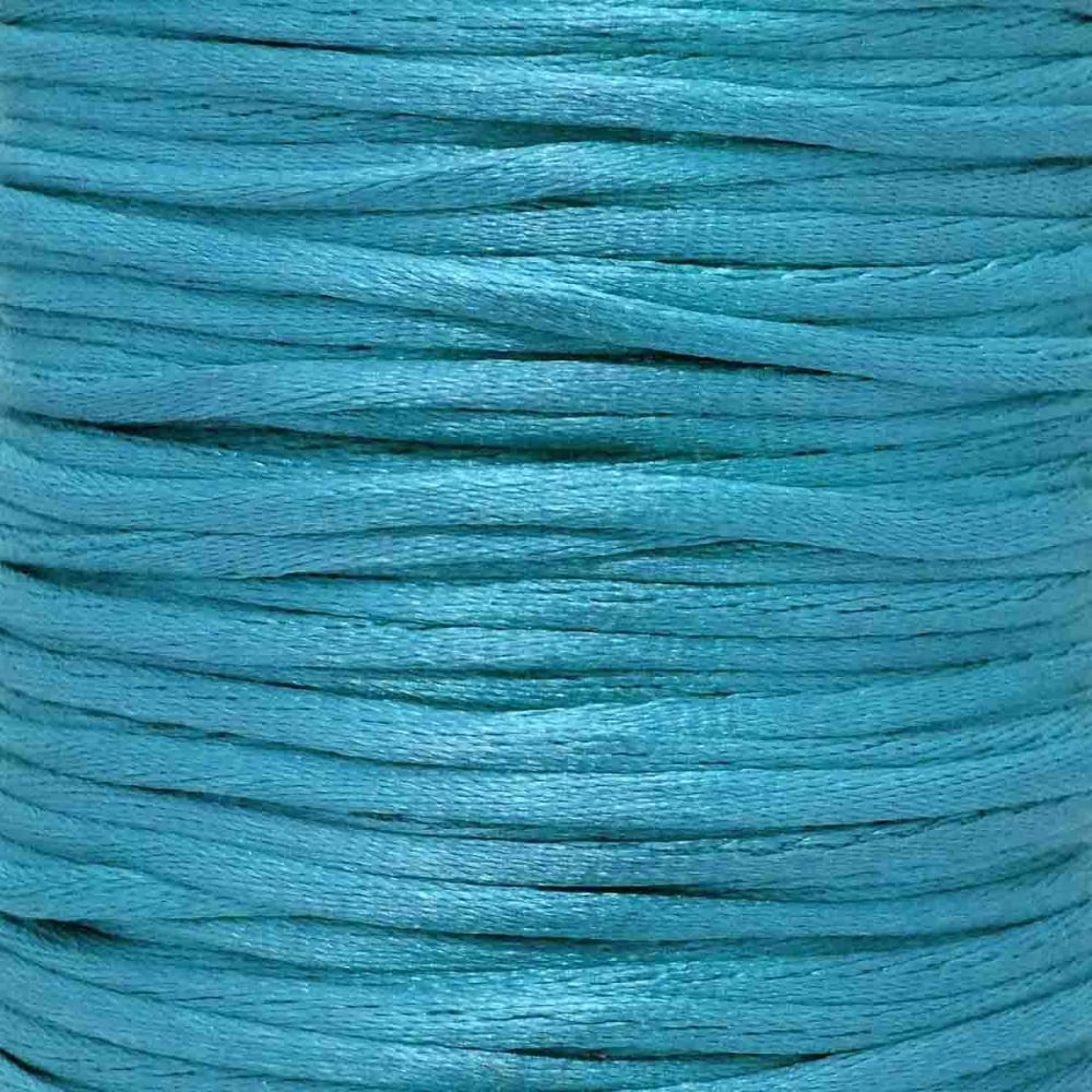 2mm Rattail Satin Cord, sea blue