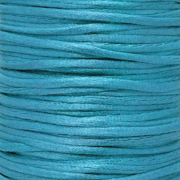 2mm Rattail Satin Cord, sea blue
