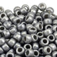 Pony Beads Plastic Barrel 6x8mm, pearl silver