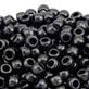 Pony Beads Plastic Barrel 6x8mm, pearl black