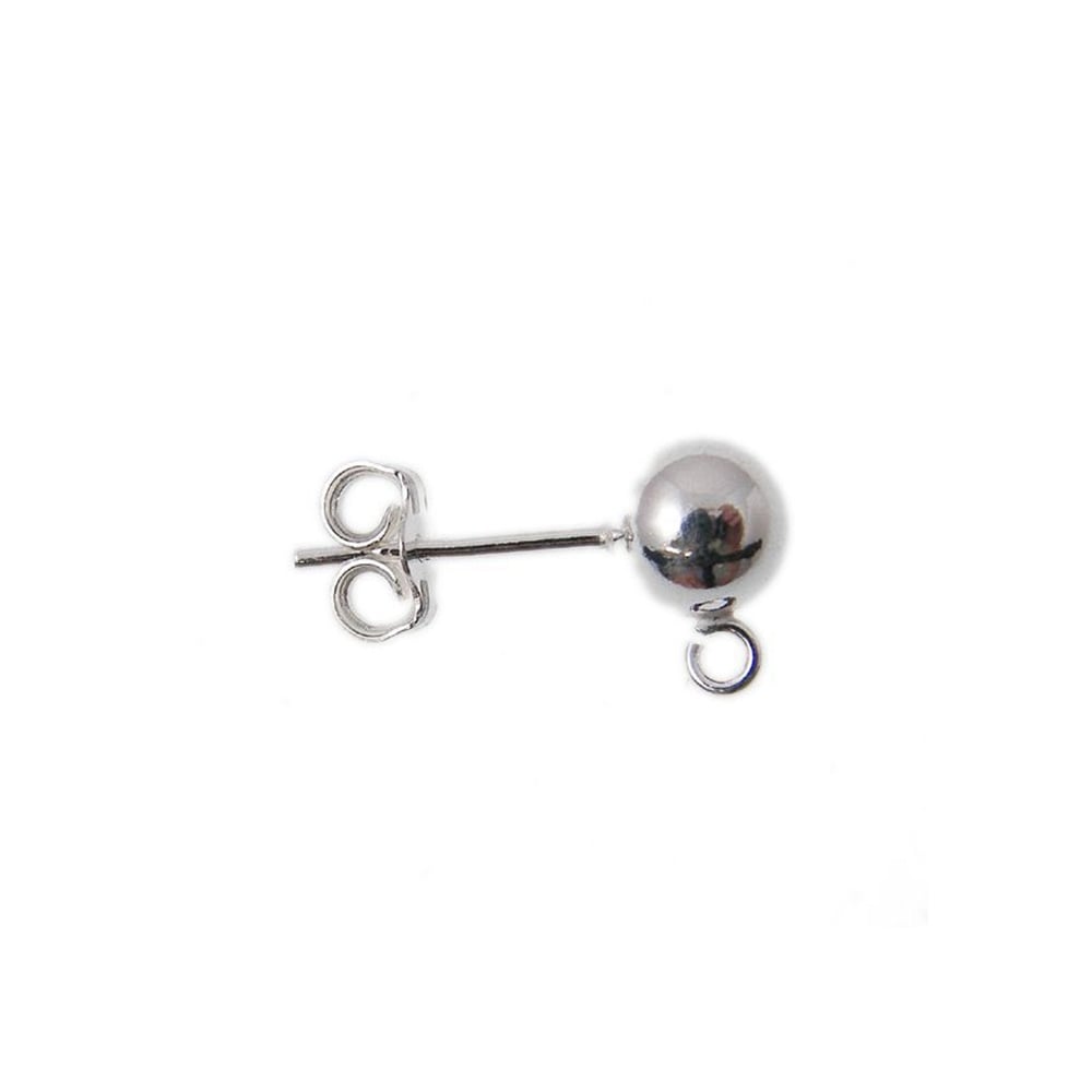 Sterling Silver 6mm Stud & Loop Earring With Scroll