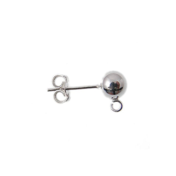 Sterling Silver 6mm Stud & Loop Earring With Scroll