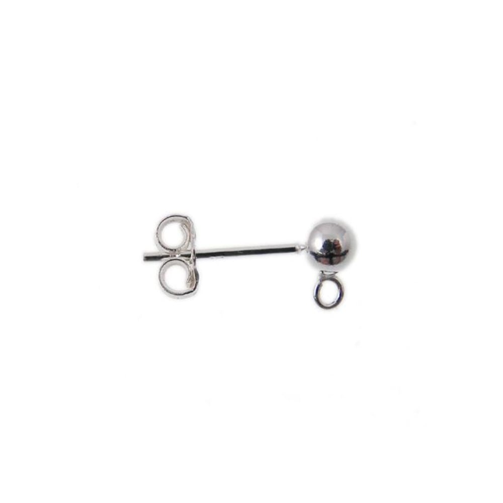 Sterling Silver 5mm Stud & Loop Earring With Scroll