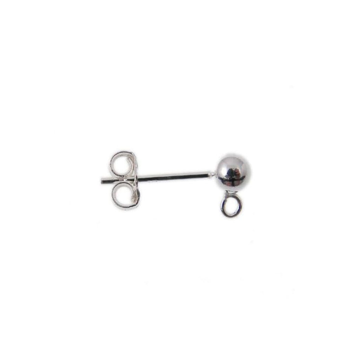 Sterling Silver 5mm Stud & Loop Earring With Scroll