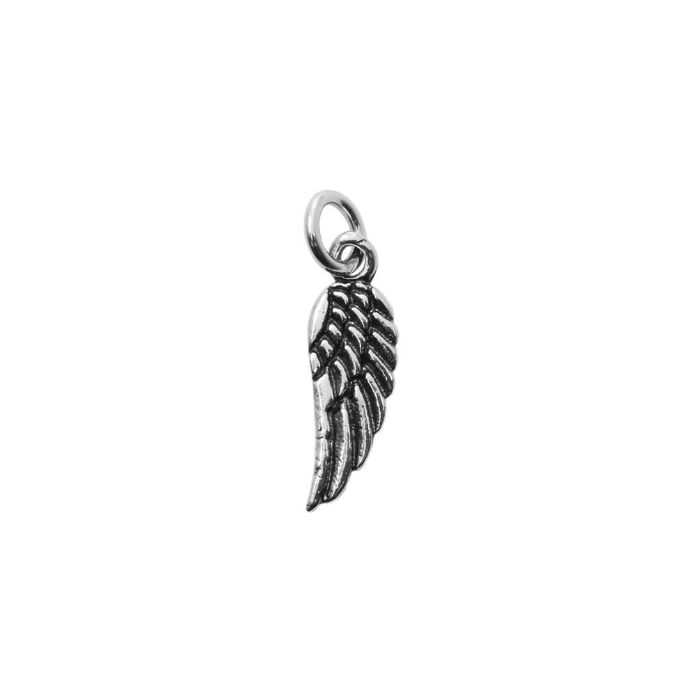 Sterling Silver 16x5mm Antiqued Angel Wing Charm