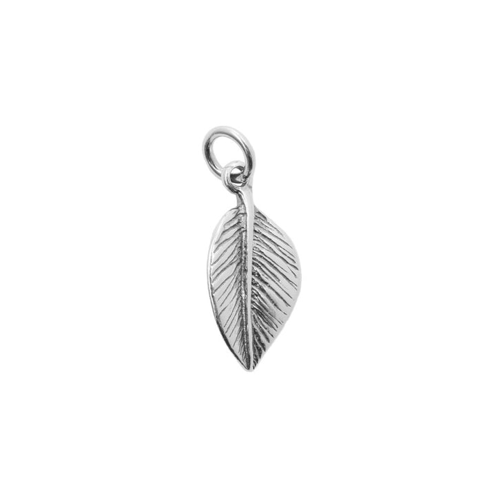 Sterling Silver 17x8mm Antiqued Leaf Charm