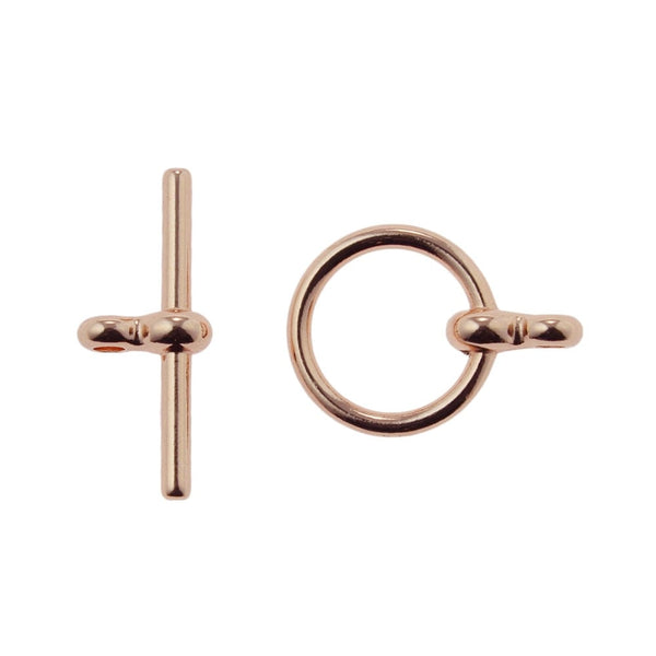 12mm Round Toggle Bar Clasps, rose-gold-plated