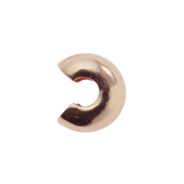 4mm Crimp Cover Findings, rose-gold-plated