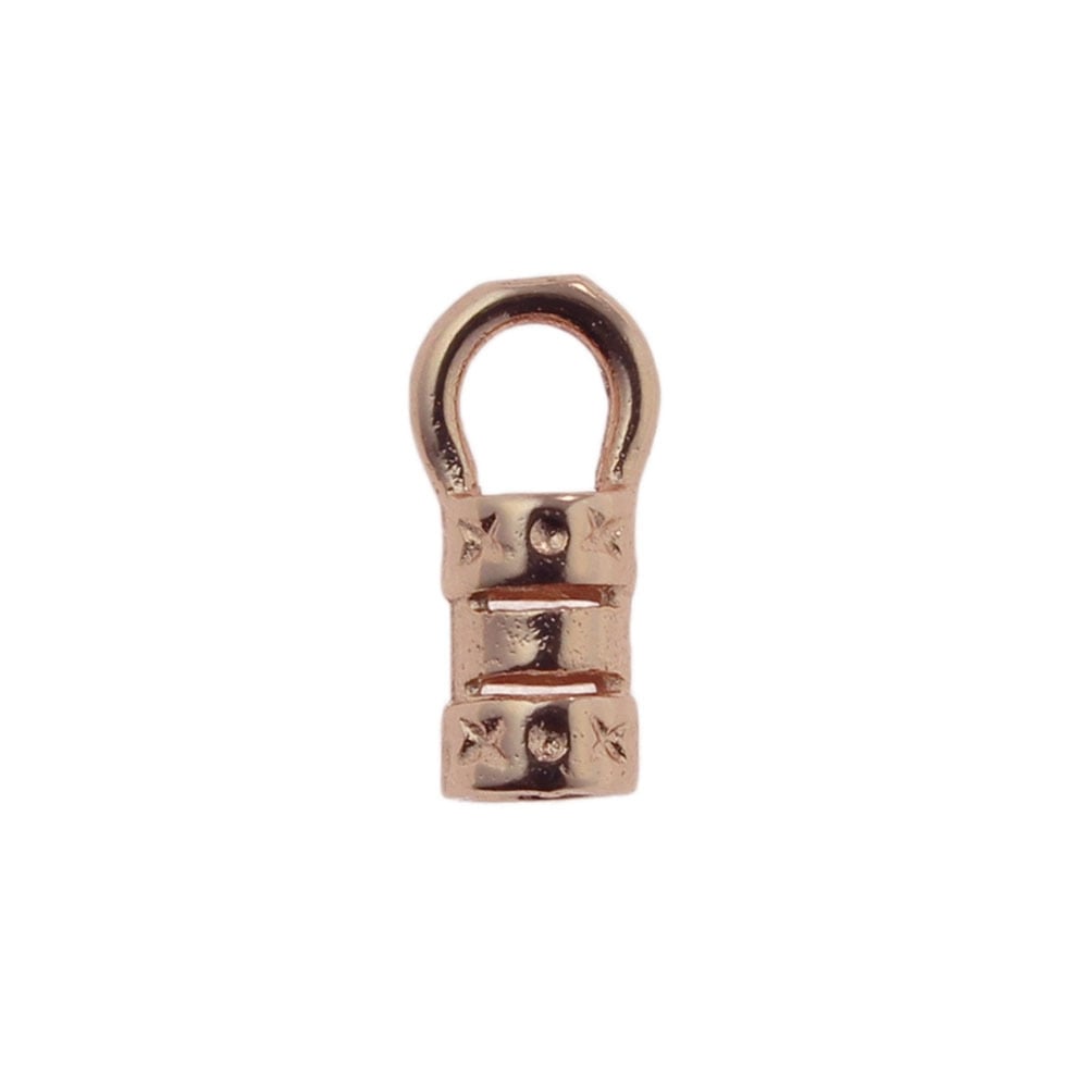 Crimp with Ring 9.5mm Long (with 2.5mm Hole), rose-gold-plated