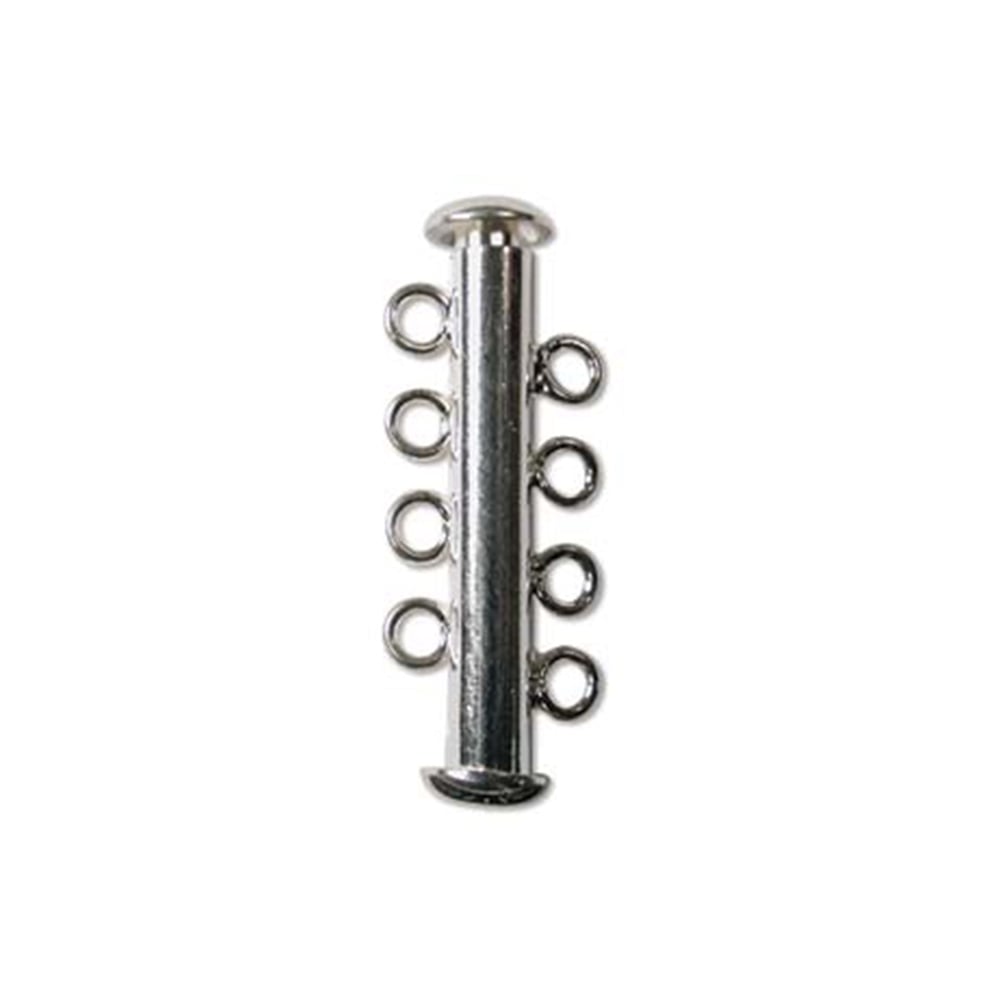 26mm Multi-Strand Clasp (4 Loops) - Silver Plated - 1pc
