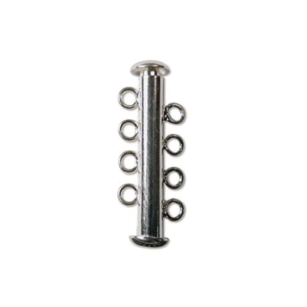 26mm Multi-Strand Clasp (4 Loops) - Silver Plated - 1pc