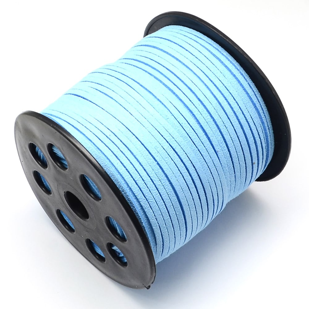 3mm Flat Faux Suede Cord, sky blue