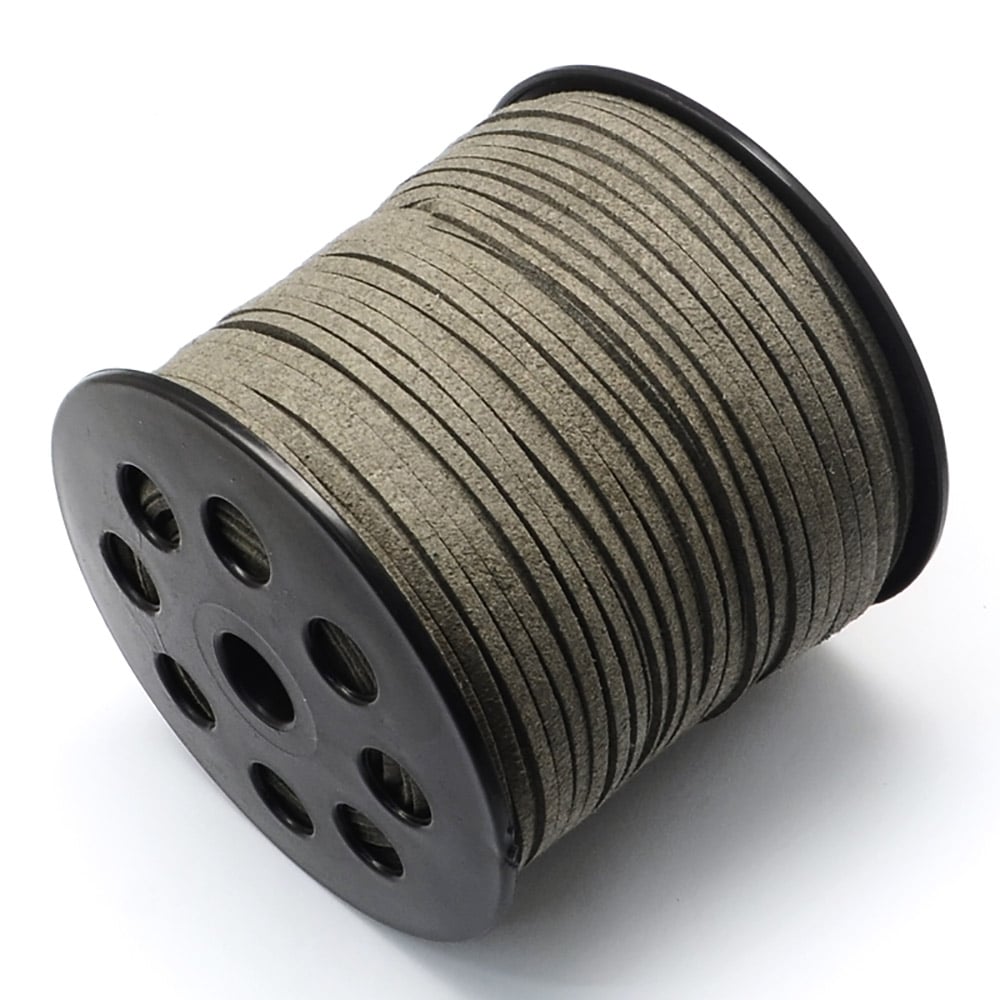 3mm Flat Faux Suede Cord, charcoal