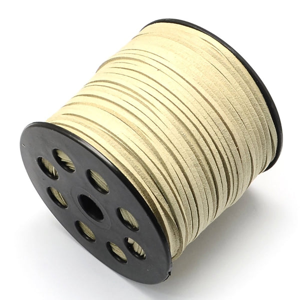 3mm Flat Faux Suede Cord, beige