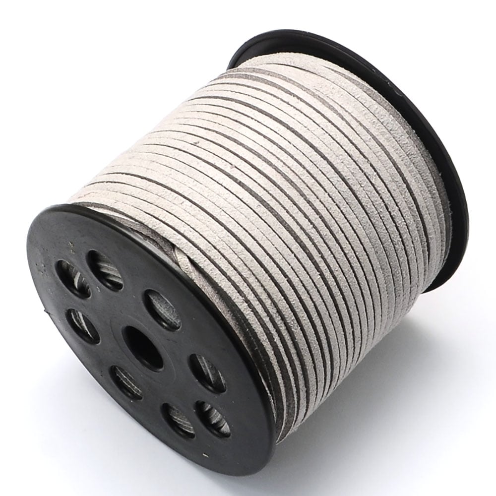 3mm Flat Faux Suede Cord, light grey