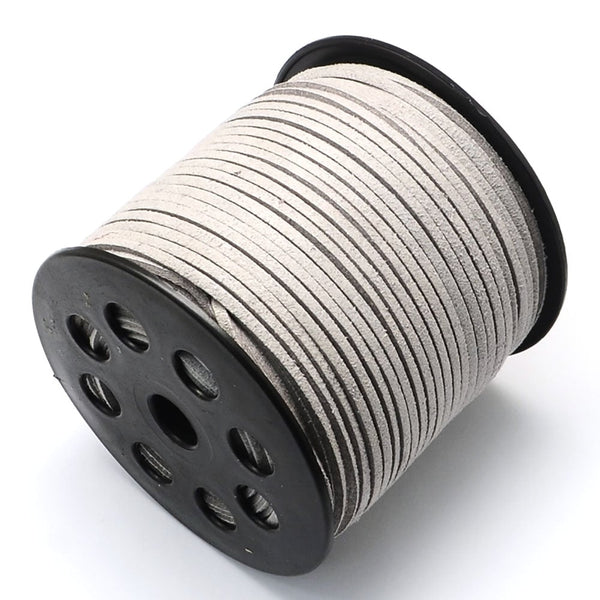 3mm Flat Faux Suede Cord, light grey